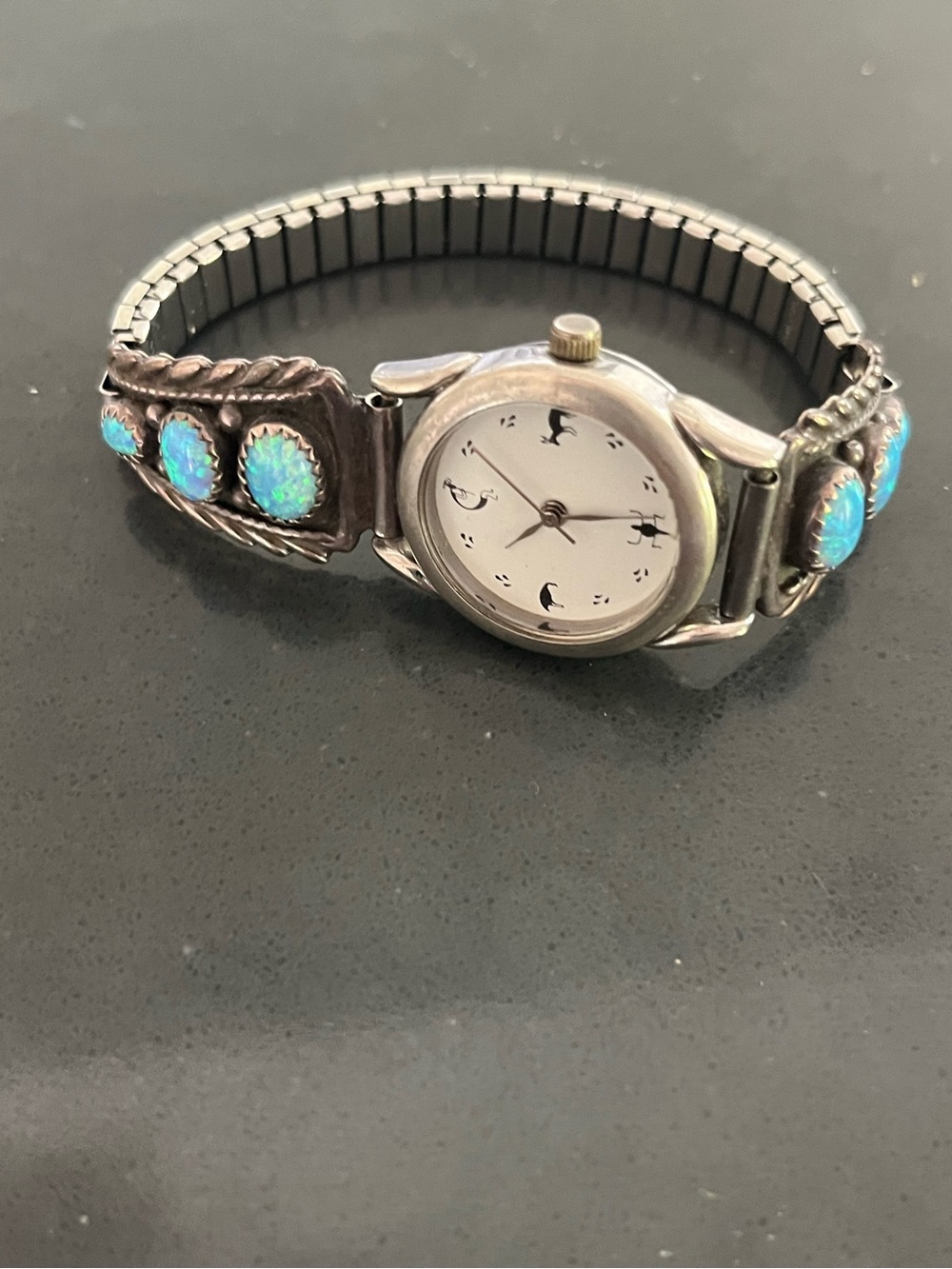 Native American Blue Opal Inlay Sterling  Women’s Watch